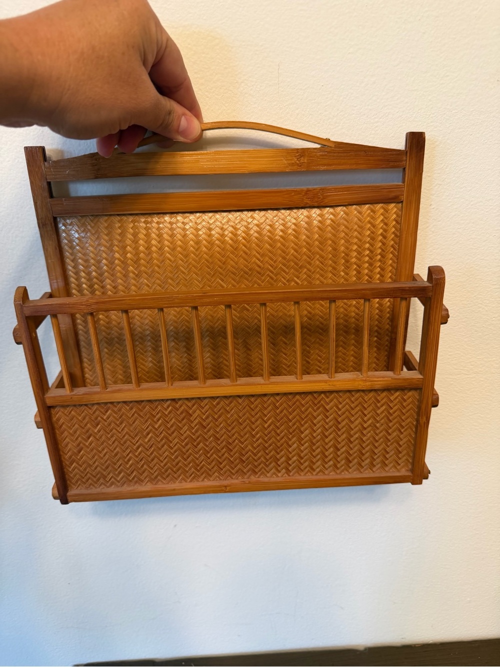 Woven Bamboo Wall Organizer - Brown